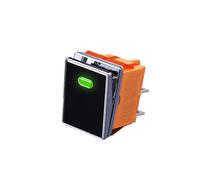 NFRFK 4pin Drawing Process Aluminum Oxidation Of Key 16A 250VAC DPDT Aluminum Panel Waterproof Rocker Switch(Green(Black Panel),220V)