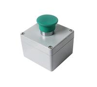NFRFK Cast Aluminum Push Button Switch Control Box Explosion-proof Junction Waterproof Enclosure Emergency Start Stop(1P Green Mushroom)