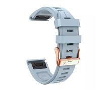 NFRFK For Fenix 7S/5S Plus/6S/5S/Instinct 2S/D2, Quick Fit Soft Silicone Strap With Rose Gold Buckle For Women Man Breathable Waterproof Wristband Accessory(Sea Blue,Instinct 2S)