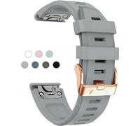 NFRFK For Garmin Fenix 6S 5S 7S Watchband 20mm Bracelet for Fenix 6s Pro 5s Plus Rose Gold Buckle Silicone Quick Replacement Wrist Straps(Gray 5.3"-8.2")