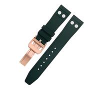 NFRFK For IWC Big Pilot Mark Portugieser Soft Strap Wristband 20mm 21mm 22mm Nature Fluororubber FKM Rubber With Rivet Watchband(Green3,21MM)