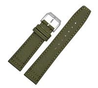 NFRFK For IWC Pilot Spitfire Timezone TopGun Strap Green Black Belts Wristwatch Straps 20mm 21mm 22mm Nylon Canvas Fabric Watch Band(Pin green silver,21mm)