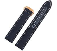 NFRFK For Omega Seamaster 300 Fabric Leather AQUA TERRA 150 cupuncture needle captain Woven Nylon Canvas Watch Strap 19mm 20mm 21mm 2mm Watchbands(Blue white RG,20mm)