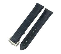 NFRFK For Omega Seamaster Diver 300 AQUA TERRA AT150 Cowhide Strap Genuine Leather Watchband 19mm 20mm 21mm 22mm Curved End Watch Band(Blue triangular,20mm)