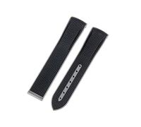 NFRFK For Omega Swatch Planet Joint Name Series 20mm Color Matching Silicone Watch Strap Arc Interface Waterproof Replace Watchbands(Black gray-No buckle)
