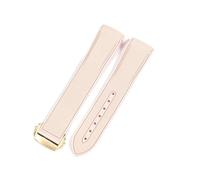 NFRFK For Omega Swatch Planet Joint Name Series 20mm Color Matching Silicone Watch Strap Arc Interface Waterproof Replace Watchbands(Pink-Golden-Z3)