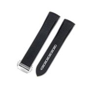 NFRFK For Omega Swatch Planet Joint Name Series 20mm Color Matching Silicone Watch Strap Arc Interface Waterproof Replace Watchbands(Black gray-Steel-z3)