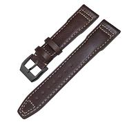 NFRFK Genuine Leather Watchband For IWC Mark XVIII Le Petit Prince Pilot’s Watch 20mm 21mm 22mm Cowhide Strap(Brown white black,22mm)