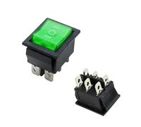 NFRFK KCD4 1PCS Rocker Switch Power Switch ON-OFF-ON 3 Position 6 Electrical equipment With Light Switch 16A 250VAC/ 20A 125VA(Green ON-OFF-ON)