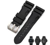 NFRFK Nature Rubber 26mm Watch Band For Panerai Submersible Luminor PAM Black Blue Red Orange Strap Butterfly Clasp(Blue Pin,26mm SPin)