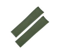 NFRFK Rubber Silicone Watch Strap for Longines master Conquest HydroConquest L3 Watchband 21mm Waterproof Watchband(Green no clasp)