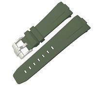 NFRFK Rubber Watchband 23mm 22mm 24mm Watch Strap for Tudor Heritage Black Bay Bronze Pelagos Black Red Waterproof Sport Bracelets(Green,23mm Black buckle)