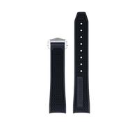 NFRFK Rubber Watchband For Omega Speedmaster 20mm 22mm Watch Strap Stainless Steel Deployment Buckle(BLACK,21mm)