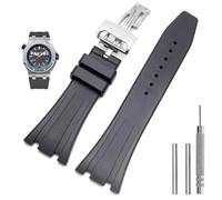 NFRFK Silicone Watch Straps 26mm 27mm Watchband For AP 15400 15202 15500 15703 26470SO Royal Oak Offshore Men's Sports Rubber Bracelet(Black-silver,27mm)