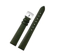 NFRFK Women Genuine Leather watch strap For Armani AR1681 1683 1882 1926 1726 Thin Soft Wristband Watchbands(Dark green silver)