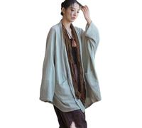 NFYM Lightweight Cardigans for Women Loose Casual Long Sleeve Open Front Breathable Cotton Cover Up Jacket with Pockets, Grayish Green, One size
