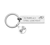 Nfyxcaz 11 Year Wedding Anniversary Keyring Gifts For Her Him Funny 11th Anniversary Keychain For Husband Wife Christmas Birthday Gifts For Couple