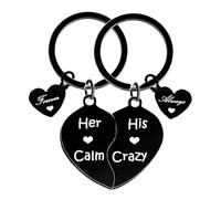 Nfyxcaz 2pcs Couples Keyring His Hers Gifts Couple Matching Keyrings Boyfriend Keyring Gifts For Boyfriend Couple Gifts For Him Her Valentine's Day Gifts for Boyfriend Girlfriend