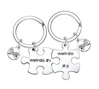 Nfyxcaz 2PCS Friendship Puzzle Keychain Couple Keyring For Women Weirdo 1 Weirdo 2 Keyring For Boyfriend Girlfriend Friends Graduation Gifts Birthday Gifts Valentine's Day present (Weirdo1Weirdo 2)