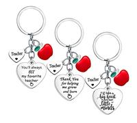 Nfyxcaz 3PCs Teacher Keyring Thank You Teacher Gifts Teacher Keyring for Men Women from Students Teacher Keychain Set Teacher Key Ring Gift Birthday Gift for Teacher (style one)