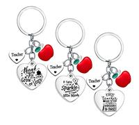 Nfyxcaz 3PCs Teacher Keyring Thank You Teacher Gifts Teacher Keyring for Men Women from Students Teacher Keychain Set Teacher Key Ring Gift Birthday Gift for Teacher (style two)