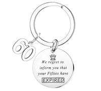 Nfyxcaz 60th Birthday Gifts for Grandma Grandpa Happy 60th Birthday Gifts Birthday Keyring for Mum Dad Funny Birthday Keyring