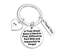 Nfyxcaz Boss Appreciation Gift Coworker Keychain For Thank You Gifts Mentor Retirement Gift Leaving Gift From Colleague Farewell A Truly Great Boss Is Hard To Find Birthday Keyring