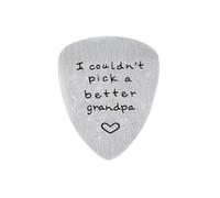 Nfyxcaz Custom Bamboo Guitar Pick - 'I Couldn't Pick A Better Grandpa' Musical Gift for Grandad, Grandpa - Silver