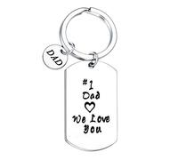 Nfyxcaz Dad Keychain No.1 We Love You Daddy Papa Keyring From Son Daughter For Birthday Gifts Family Present Father’s Day Gifts