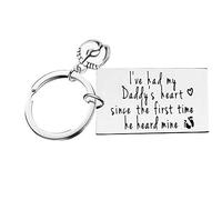 Nfyxcaz Dad Keyring Gift First Time Father Keychain Dad to Be Gifts for Husband from Wife Father’s Day Gifts Pregnancy Announcement Gifts for New Daddy