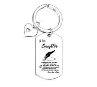Nfyxcaz Daughter Keychain Inspirational Gift For Women Wherever Your Journey In Life May Take You Jewellery Keyring For Graduation, Christmas, Birthday Gift