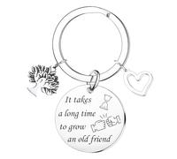 Nfyxcaz Friend Keyring Friend Birthday Gifts for Women Men Gifts for Friends Friendship Gifts It Takes a Long time to Grow An Old Friend Keyring