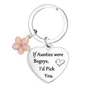 Nfyxcaz Funny Auntie Gifts from Nephew Niece Auntie Keyring Gifts Mother's Day Gifts Auntie Christmas Birthday Gifts If Aunties were Bogeys I'd Pick You