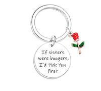 Nfyxcaz Funny Sister Gifts Christmas Birthday Gifts for Sister from Sisters Brothers Sister Keychain Sister Birthday Gift Ideas If Sisters Were Boogers Keychain