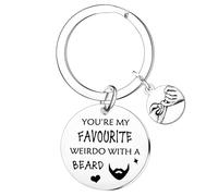 Nfyxcaz Funny 'You're My Favorite Weirdo' Keyring - Silver Stainless Steel Keychain for Men, Couples & Occasion Gifts