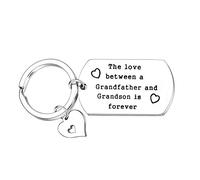 Nfyxcaz Grandfather Keychain From Grandson The Love Between Grandfather And Grandson Is Forever Jewellery Keyring For Christmas Birthday Gift