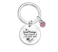 Nfyxcaz Grandma Keychain Grandma Gift If Great Nannys Were Flowers I'd Pick You Keyring Birthday Gift (Great Nannys)