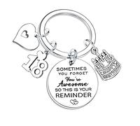 Nfyxcaz Happy 18th Birthday Keychain Gifts for Women Teens Girls - Inspirational Keyring for Sister, Brother, Friends & BBF