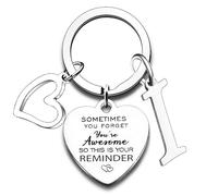Nfyxcaz Initial Keychain A-Z Letter Keychain for Women Friends Inspirational Gifts for Daughter Son Sister Niece Alphabet Keyring (Letter I)