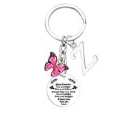 Nfyxcaz Initial Keyring With Butterfly Pendant Inspirational Gift For Women 26 Letter Alphabet Keychain For Friends Christmas Birthday Gift for Daughter Sister Niece (Letter Z)