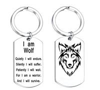 Nfyxcaz Inspiration Gifts I am A Wolf Animal keyring Animal keychain Wolf Jewellery Wild animals Keyring for Husband Him Boys Gifts Birthday Christmas Graduation Gifts (I am Wolf)