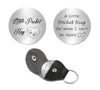 Nfyxcaz Little Pocket Hug Token Long Distance Relationship Gift Inspirational Double-Sided Coin Gifts for Women Men A Little Pocket Hug for When I Can't Be There