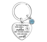 Nfyxcaz Mother’s Day Present Mum Gifts from Daughter Son Mum Birthday Gifts Christmas Gifts For Mum To Our Family You Are The World Keyring Gift (To the world)