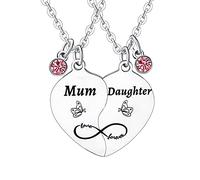 Nfyxcaz Mum Daughter Necklace Set for Mother's Day - Heart Love Gift From Daughter