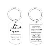 Nfyxcaz Sober Keychain AA Sobriety Gifts For Men Women Inspirational Keyring AA Recovery Gifts Alcohol Addiction Recovery Gifts