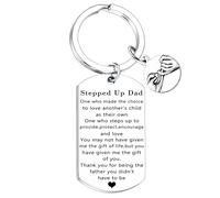 Nfyxcaz Stepdad Keyring Gifts for Stepfather Father’s Day Gifts Bonus Dad Keyring Thank You Gifts for Step Dad Christmas Birthday Gifts for Stepdad
