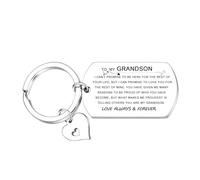 Nfyxcaz To My Grandson Keychain Grandson Gifts from Grandma Grandpa Grandson Inspirational Keyring Grandson Graduation Gifts Christmas Birthday Gifts for Grandson