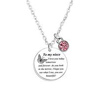 Nfyxcaz To My Niece Necklace Niece Gifts Butterfly Necklace I Love You Today Tomorrow And Forever Necklace Birthday Graduation Christmas Gifts For Niece From Aunt (To my niece)