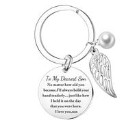 Nfyxcaz To My Son Keyring Gifts for Son from Mum Dad I Love You Keychain Christmas Birthday Gift for Son