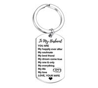 Nfyxcaz Valentine Gifts Husband Birthday Gift Anniversary Keyring For Husband From Wife Christmas Thanksgiving Gift For Husband To My Husband Keychain (To my husband)
